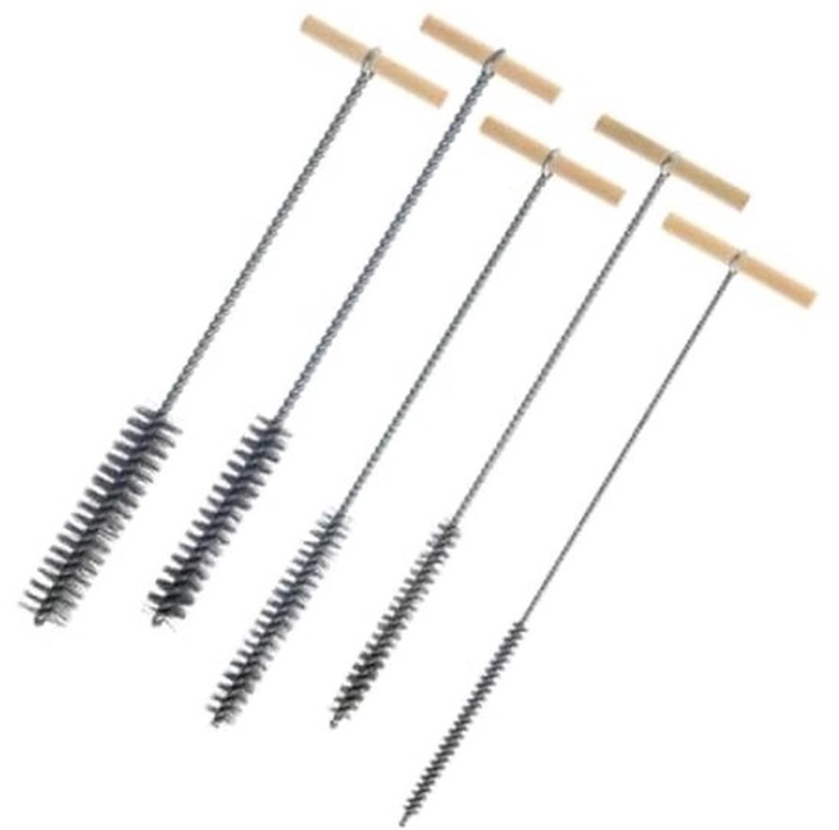 Set van 5 RVS Borstels voor Gatenreiniging - 8 mm, 12 mm, 16 mm, 20 mm, 25 mm - Effectieve Cylindrische Borstels voor Boor en Schoonmaak