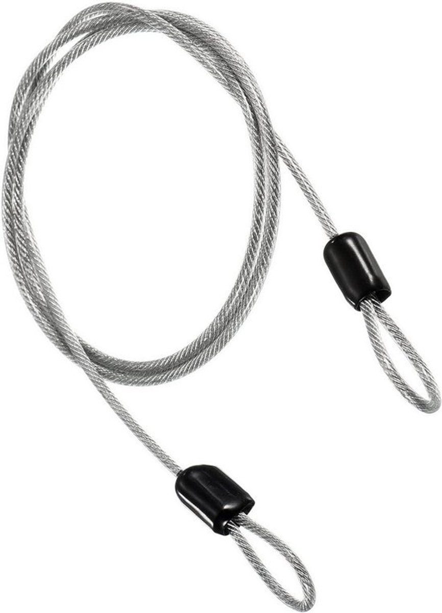 1 stuk Stalen Veiligheidskabel 2.5mm x 1m Coated Veiligheidsdraad Dubbele Lus Flexibele Beveiligingskabel voor Fietsen, Bagage en Outdoor Activiteiten