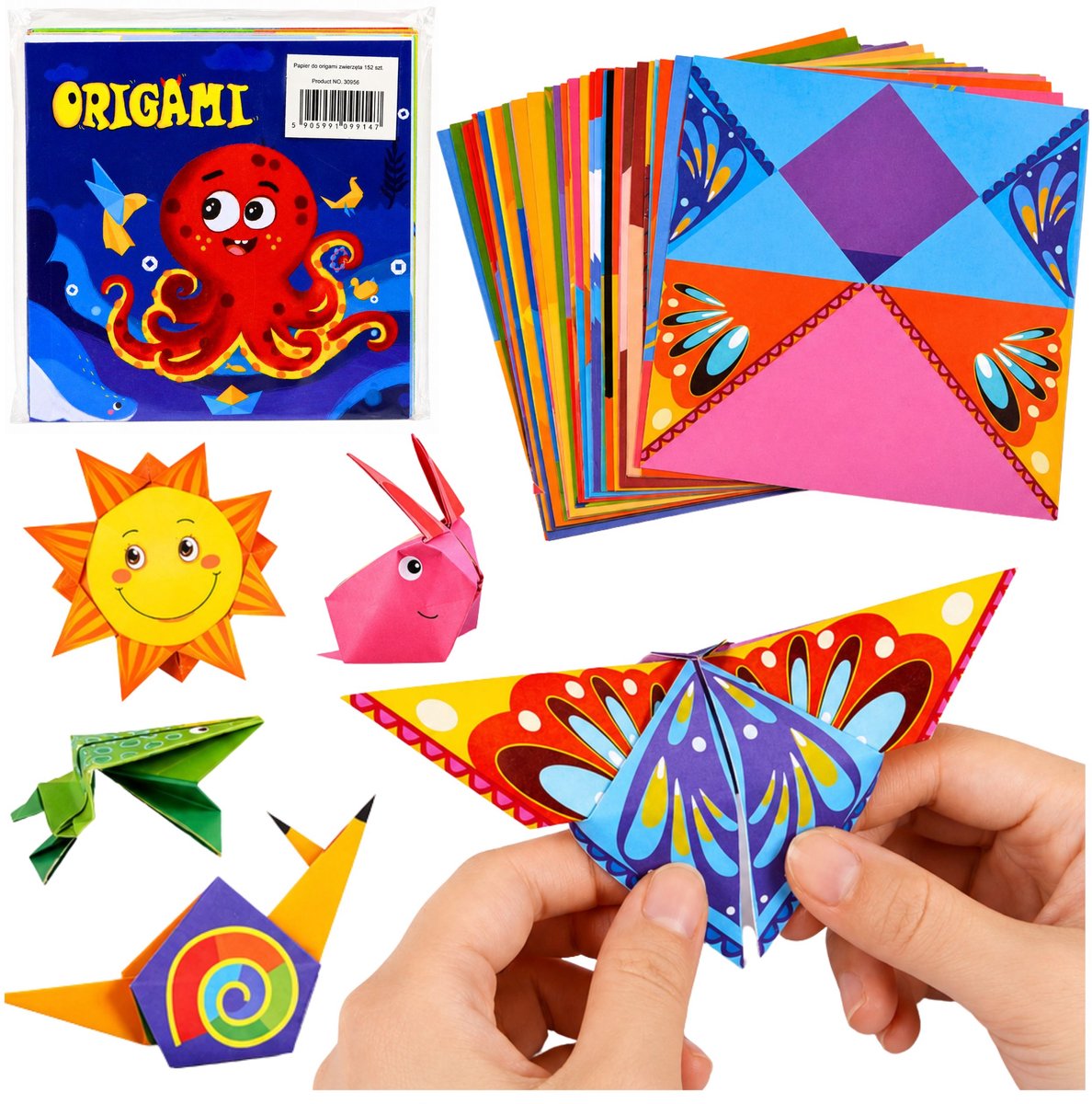 Origami Kit Gekleurd Papier Instructieboekje 100 Vellen - UNI
