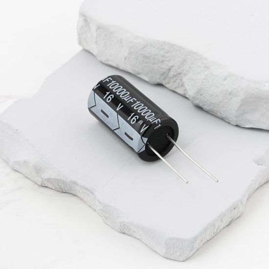 Allecto - Radiale Lood Aluminium Elektrolytische Condensatoren - 10 Stuks - 10000μF 16V - Voor Audio Versterkers - Hoge Capaciteit - Betrouwbaar en... van Merkloos — afbeelding 2