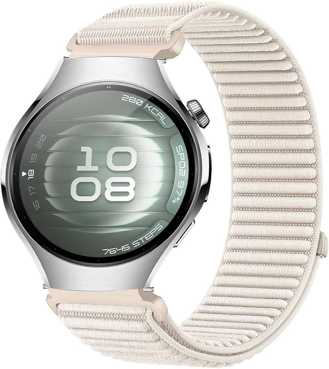 SnelShoppen - Sportieve Nylon Horlogeband voor Huawei Watch 5 42mm - Ademend en Verstelbaar - Beige Outdoor Bracelet voor Activiteiten - Comfortabele