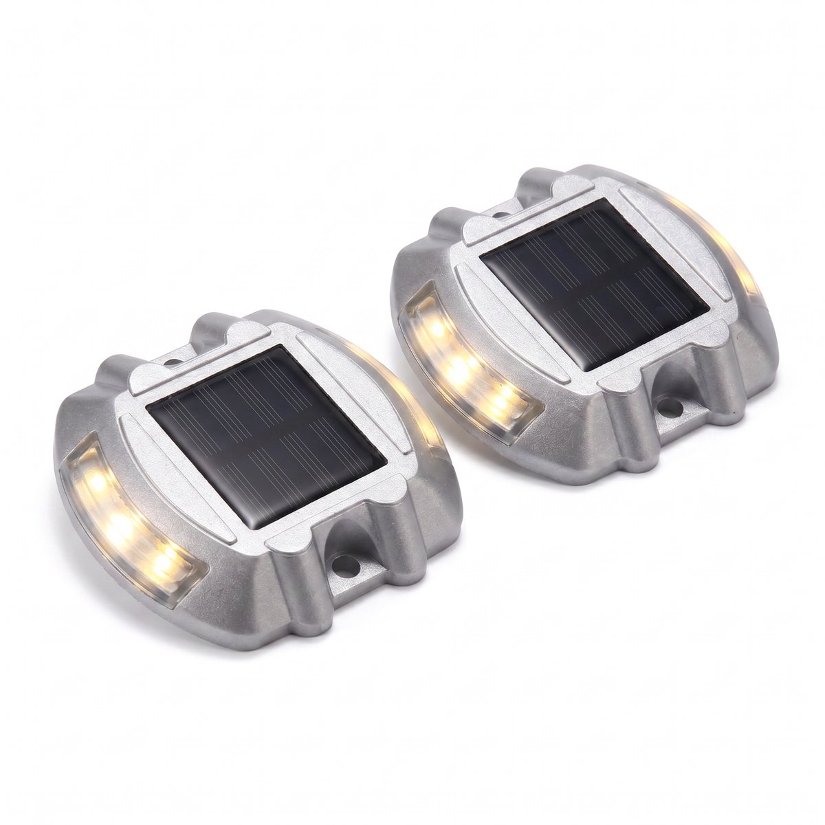 Oneproduct Solar Opritlamp Warm Wit 3000K - Set van 2 - Solar Opritverlichting - IP67 - Gegoten Aluminium - Inclusief Fischer Pluggen & RVS Torx Schroeven
