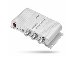 Stereo Audio Versterker - Hifi Bass Amp - Muziek Afspelen - 2 Kanaals - 20 Watt + 20 Watt - Zwart