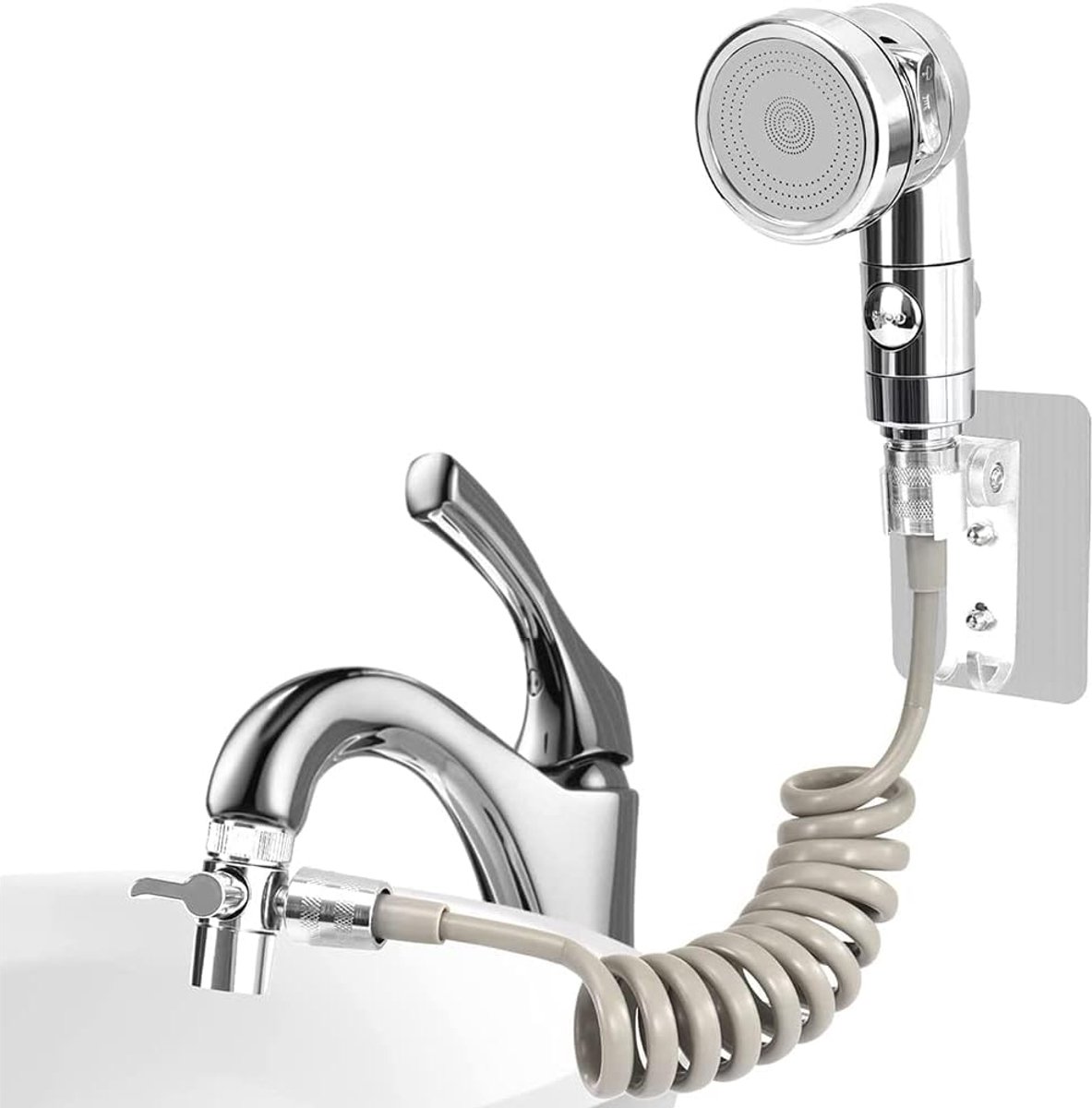 Washbasin Shower Set Shower Head Water Tap Basin Hand Shower for Basin Bathroom Kitchen with 3 Spray Modes with 2 m - ShopVlot