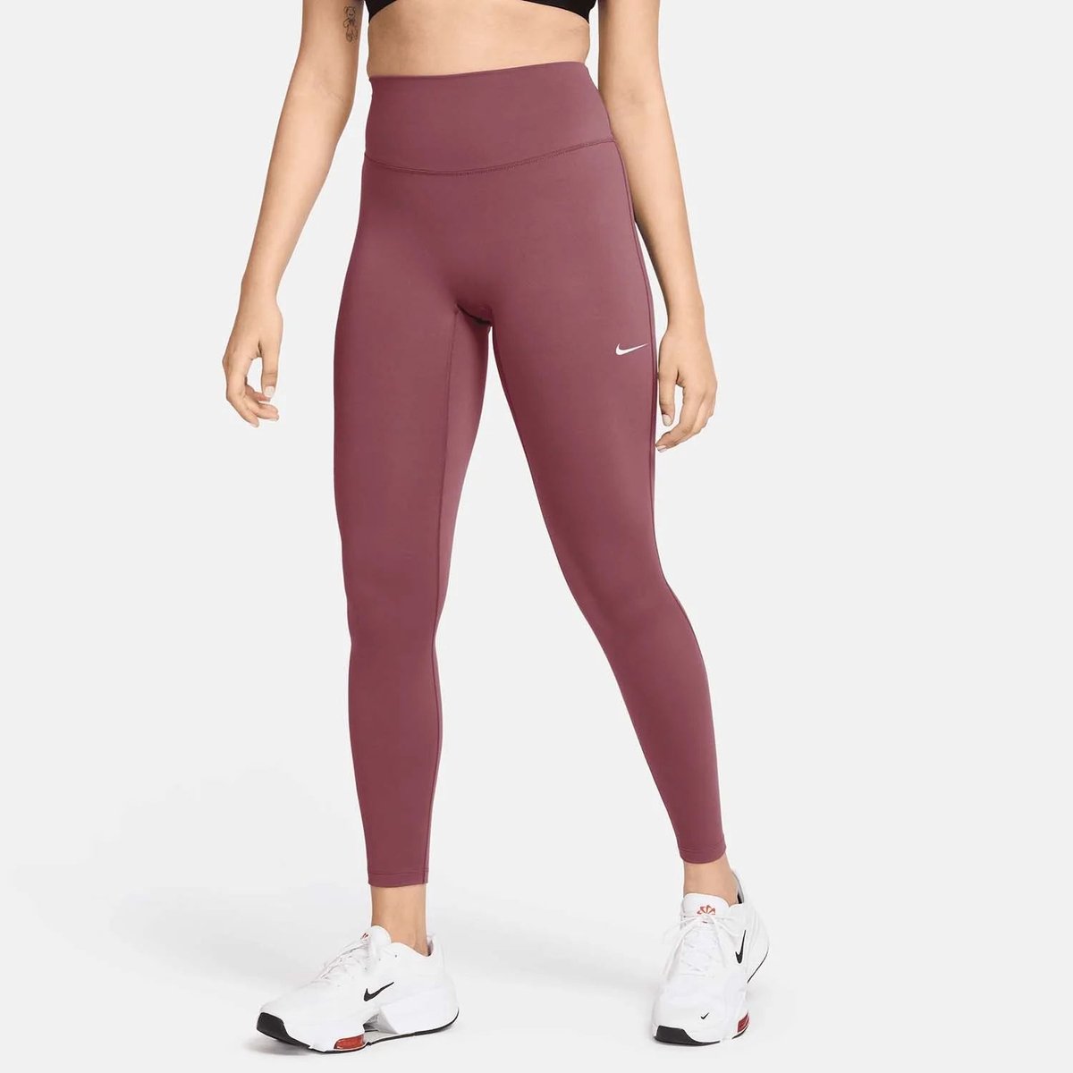 Nike One seamless front women’s hig Lange trainingslegging dames Rood