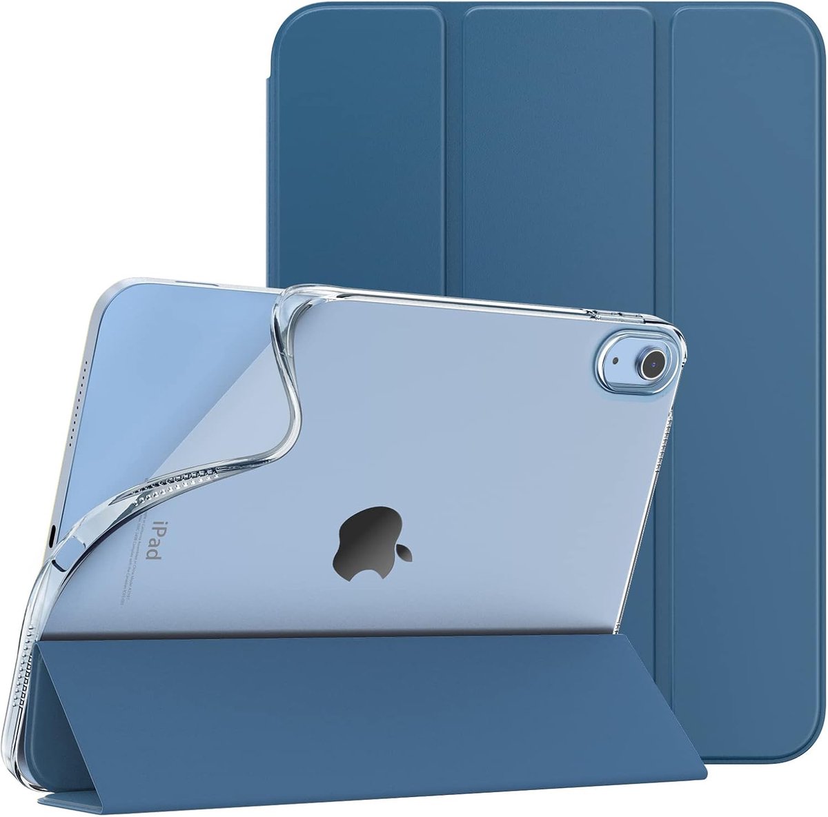SnelShoppen - TiMOVO Hoes voor iPad A16 11 inch & 10.9 inch - Abyss Blauw | Slimme TPU Beschermhoes met Translucente Matte Achterkant, Auto Slaap/Wek