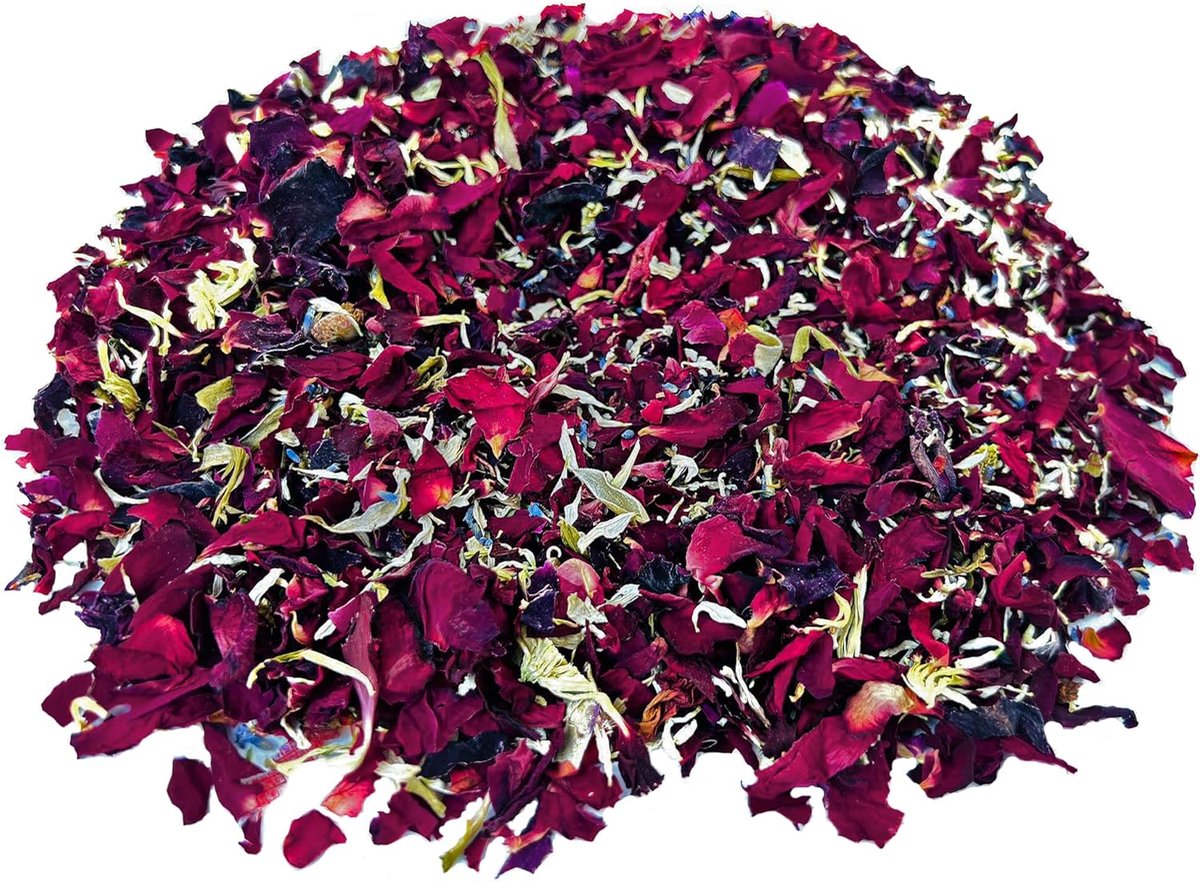 SnelShoppen - Trouwen Bloemconfetti Gedroogde Bloemblaadjes, 100% Natuurlijke Biodegradeerbare Bloemconfetti voor Bruiloft en Feestdecoratie - 115g Ro