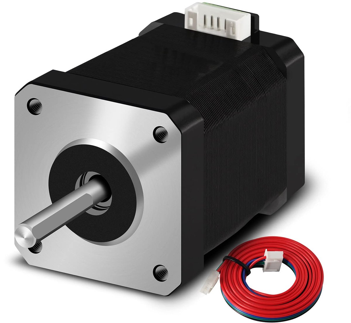 SnelShoppen - Schrittmotor NEMA 17 (42 x 60 mm) - 1.7A - 2 Fasen - 4 Draad - 1.8 ° - met 1 Meter Kabel voor 3D Printers en CNC Machines