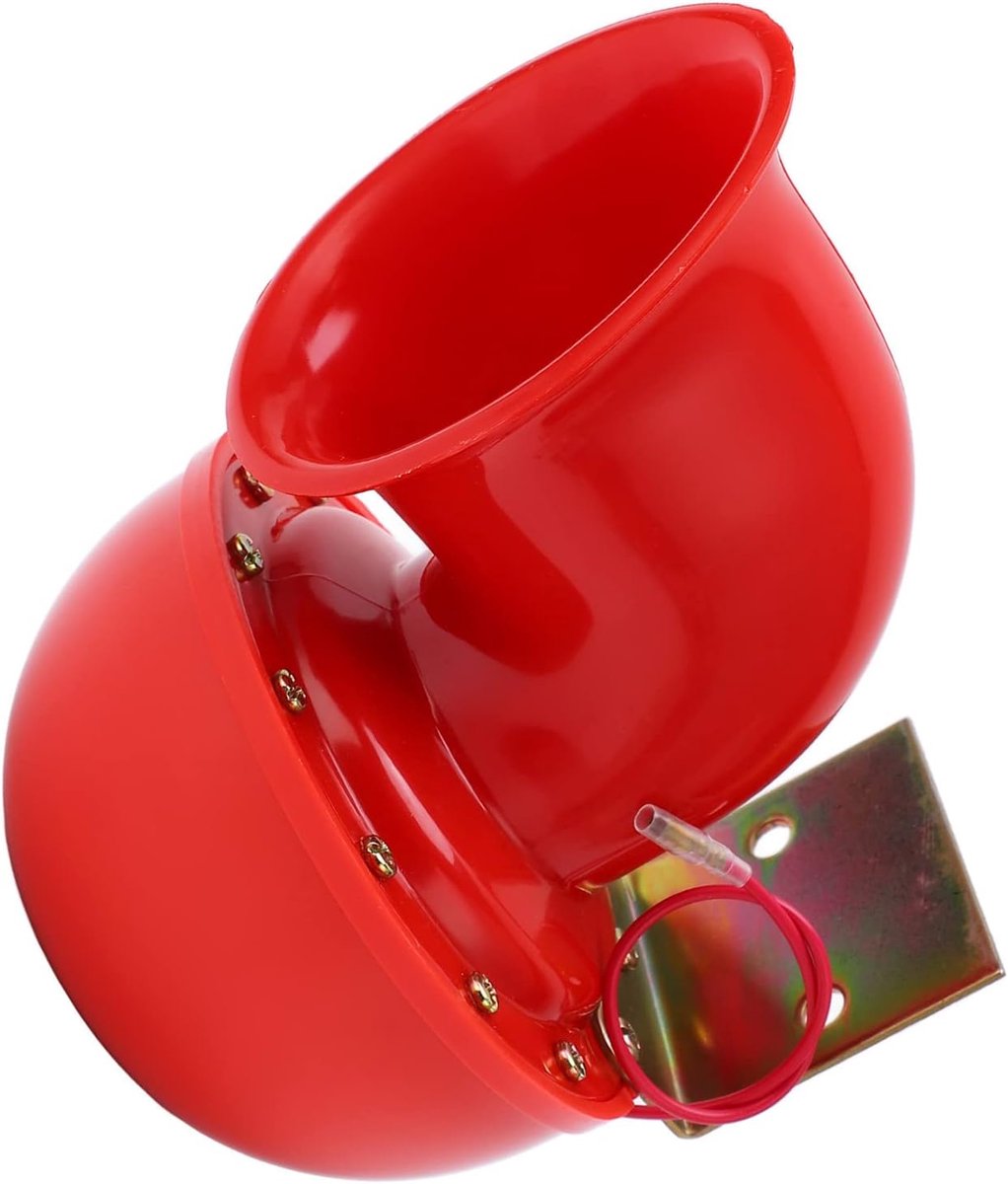 SnelShoppen - Elektrische Luchttoeter 150dB Rood Metaal voor Auto, Truck, Motor, Boot - Universele Horn met 12V Voeding voor Feest, Camping en Meer