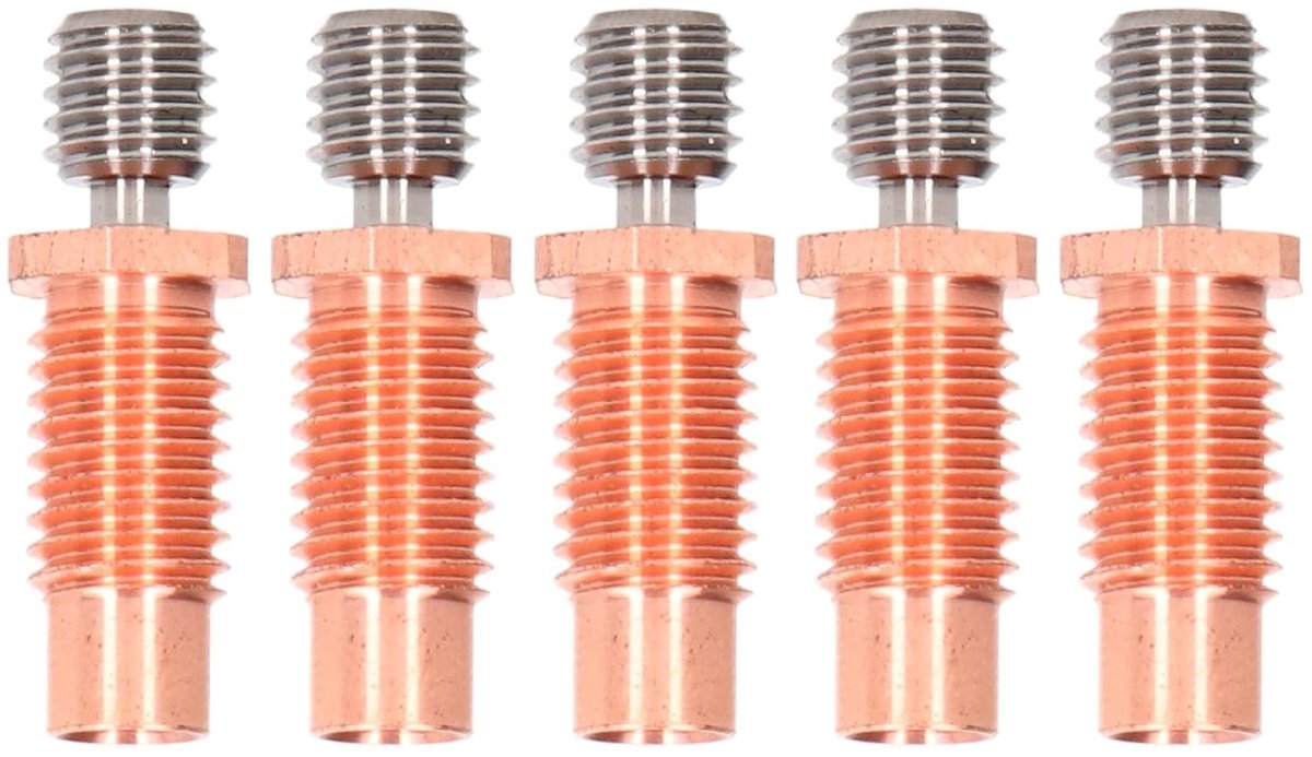 SnelShoppen - Bi Metal Heatbreak 5Pcs Throat M6 M7 Hittebestendige 3D Printer Accessoires - Titanium & Koper Legering - Sterke Thermische Barrière