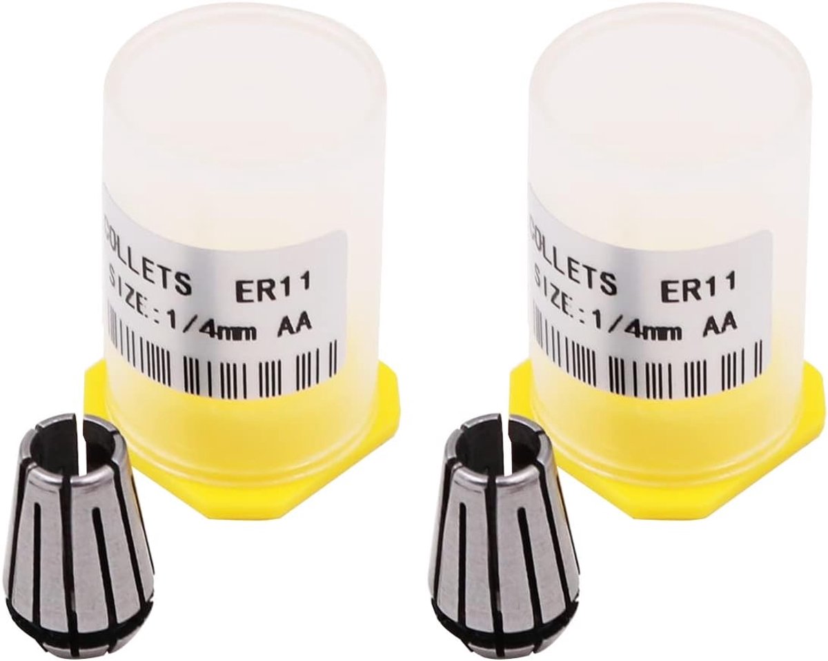 SnelShoppen - 2PCS 1/4" Spring Collet Set ER11 voor CNC Freesmachine, Graveermachine, Hoogwaardige 65Mn Veerstalen Klemmen voor Precisiewerk