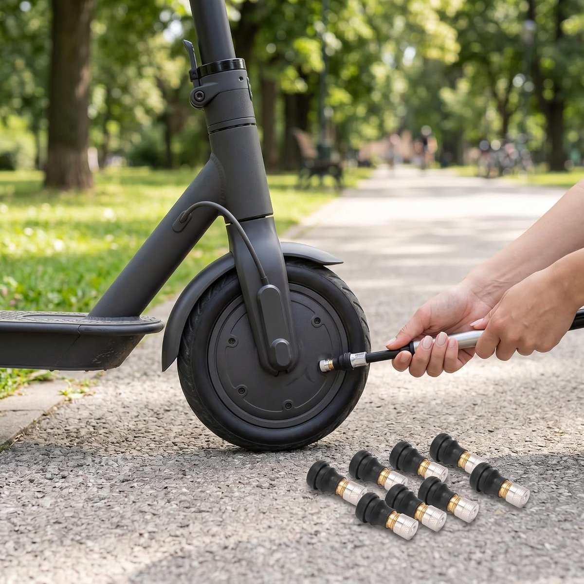 SnelShoppen - 10 Stuks Duurzame Elektrische Scooter Tubeless Banden Ventiel 2cm Lang voor M365 Pro - Minder dan 9mm Diameter - Slide Ventiel