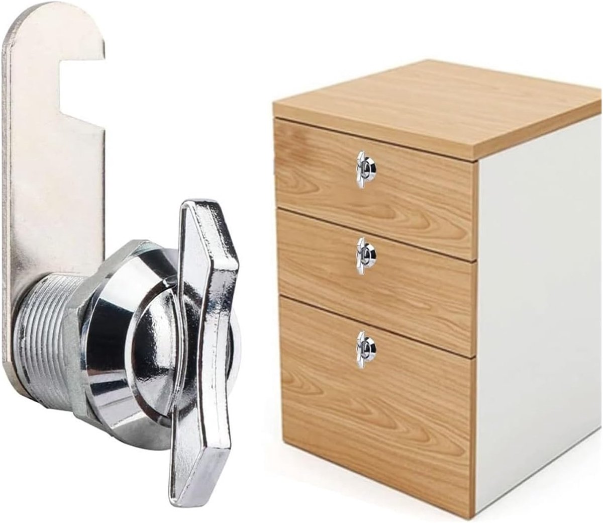 SnelShoppen - Universele Cam Lock Zonder Sleutel - Rotatief Cam Lock van Verzilverd Zinklegering voor Postbus, Vitrine, Gereedschapskist, Lade - Duurz