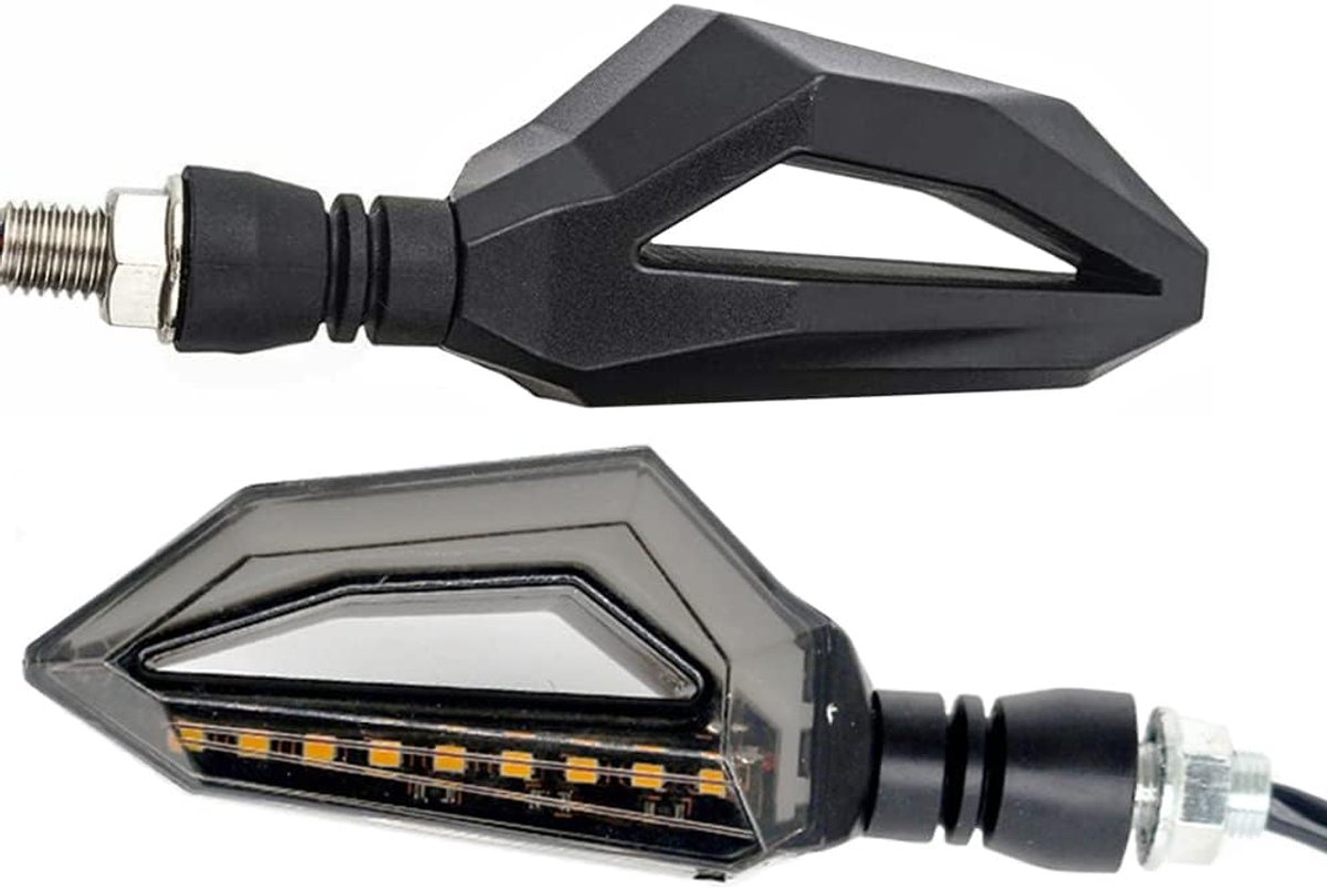 SnelShoppen - 1 Paar Motorfiets Richtingaanwijzers LED Verlichting, Universele Waterproof Lampen voor Motorrijders in Blauw/Rood/Wit, Duurzaam en Weer