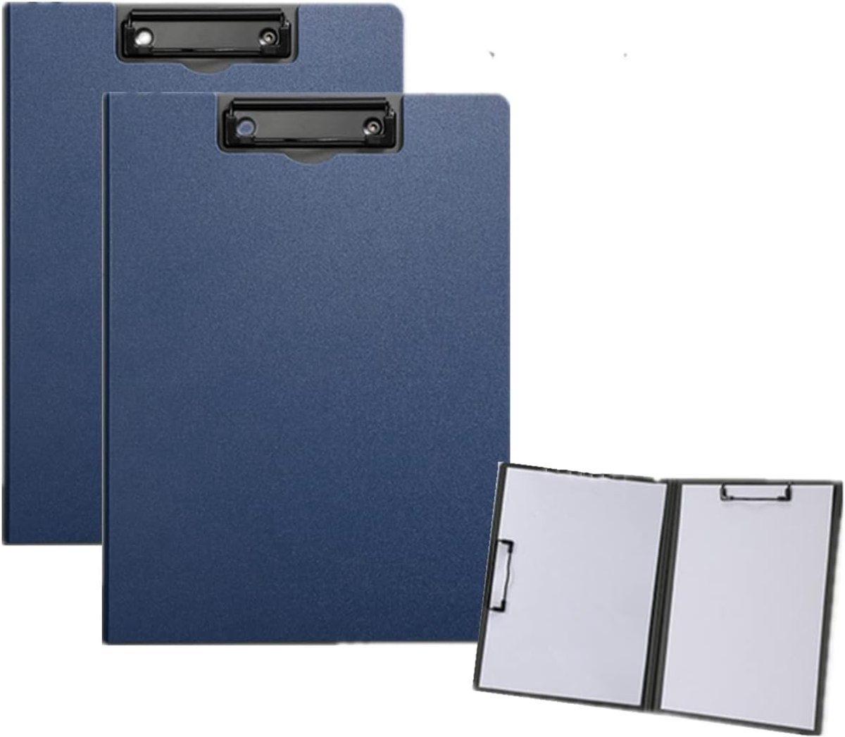 SnelShoppen - 2 Stuks Vouwbare Clipboard, Waterdichte Documentenmap met Clips, A4/A3 Formaat Schrijfclipboards in Blauw, Horizontaal en Verticaal Gebr