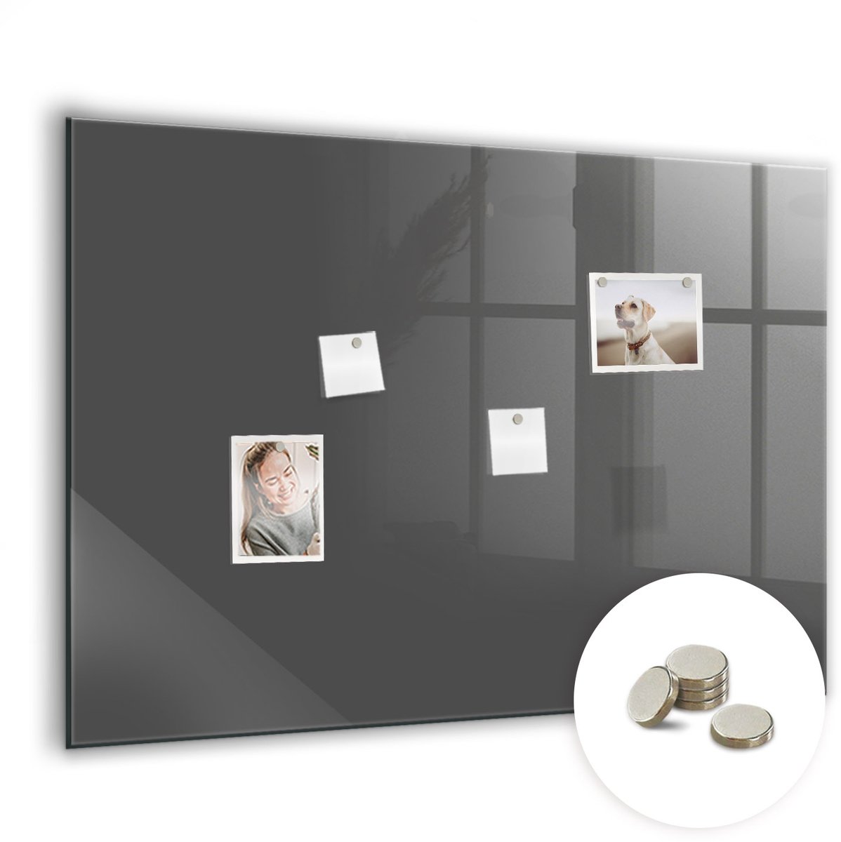 Coloray Glazen Magneetbord - Magnetisch Bord Bordeauxrode kleur - 100x70 cm - Grijs Magneetbord - Magnetic Board - Magneetbord Design