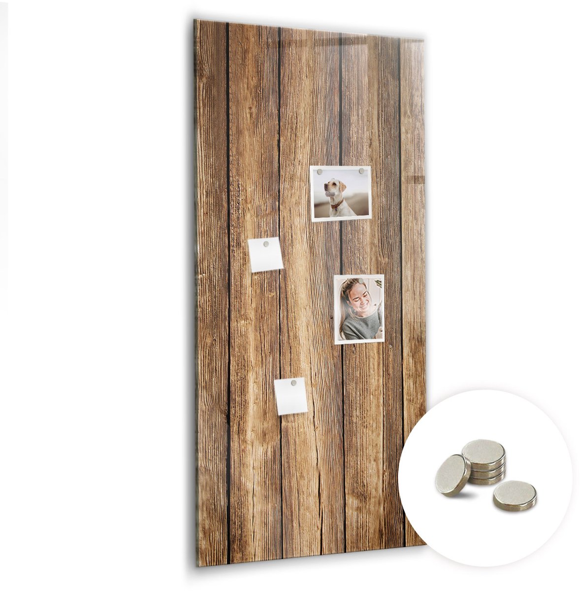 Coloray Glazen Magneetbord - Magnetisch Bord Wijnkurken - 60x120 cm - Bruin Magneetbord - Magnetic Board - Keuken Decoratie