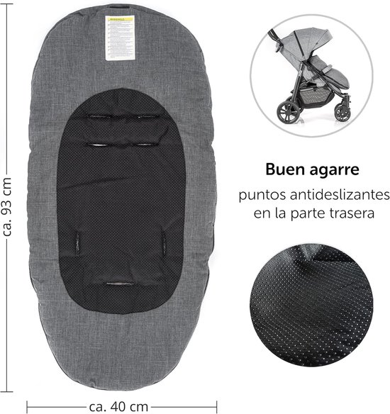 Universele Voetenzak - Baby Slaapzak - Warm Buiten - 2-in-1 Ontwerp - 90 cm Lengte - Grijs van Universele — afbeelding 5