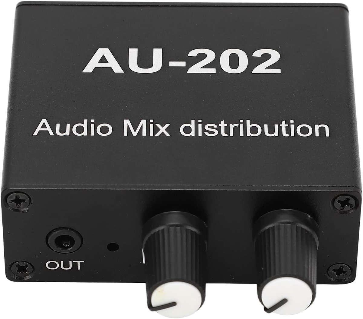 SnelShoppen - Stereo Mixer Audio Distributor 2 In 2 Uit, 3.5mm Jack Plug And Play, Aluminium Legering Geluidsmix Versterker Voor Feest, Camping, Thuis