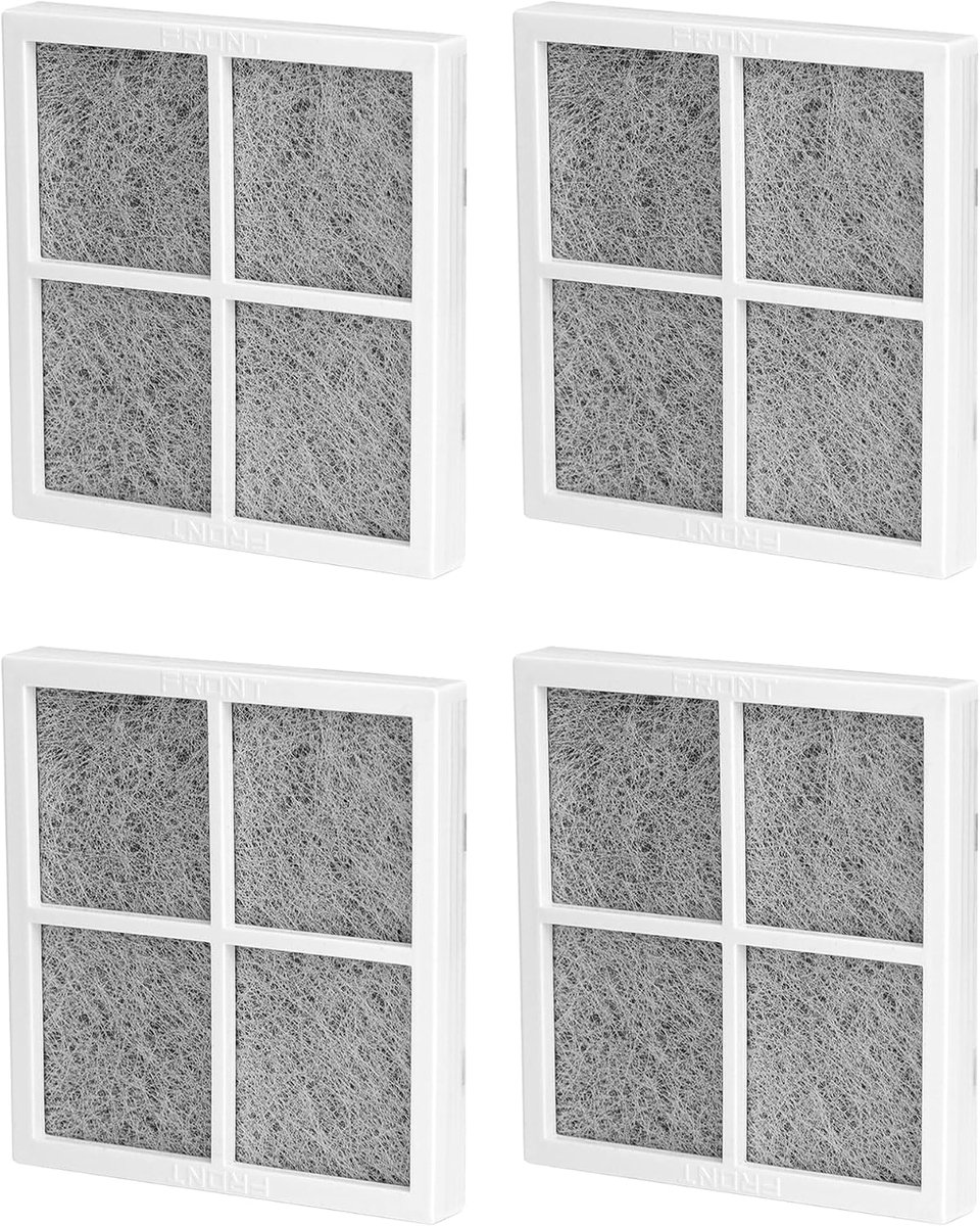 SnelShoppen - 4 Stuks Versluchtfilter, Koelkastluchtfilter Vervanging Geschikt voor LG LT120F Serie, Hoogwaardige Actieve Koolstof, Duurzaam en Effect