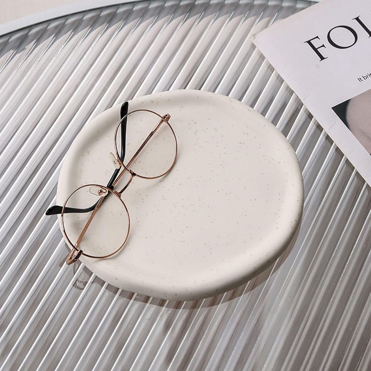 Sieraden schaal - keramische trinket tray - eenvoudige design - decoratieve juwelendisplay - ShopVlot