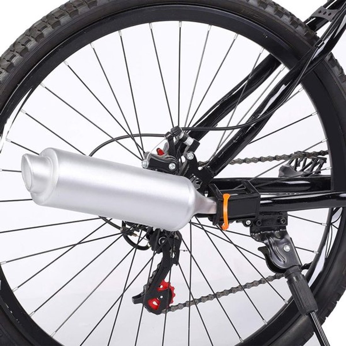 Lichtgewicht fietsuitlaatpijp met 6 geluidskaarten, fietsaccessoire voor 16 tot 22 inch fietsen, voegt plezier en unieke uitlaatgeluiden toe voor fietsers