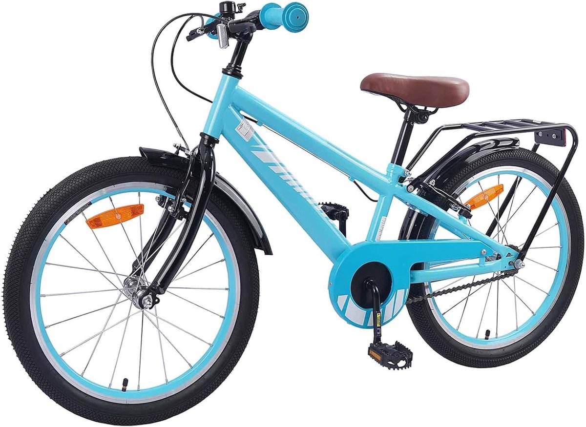 Kinderfiets 20 inch Jeugdfiets Meisjesfiets Veilig Fietsen Stabiele Stalen Frame 20 inch Hemelsblauw