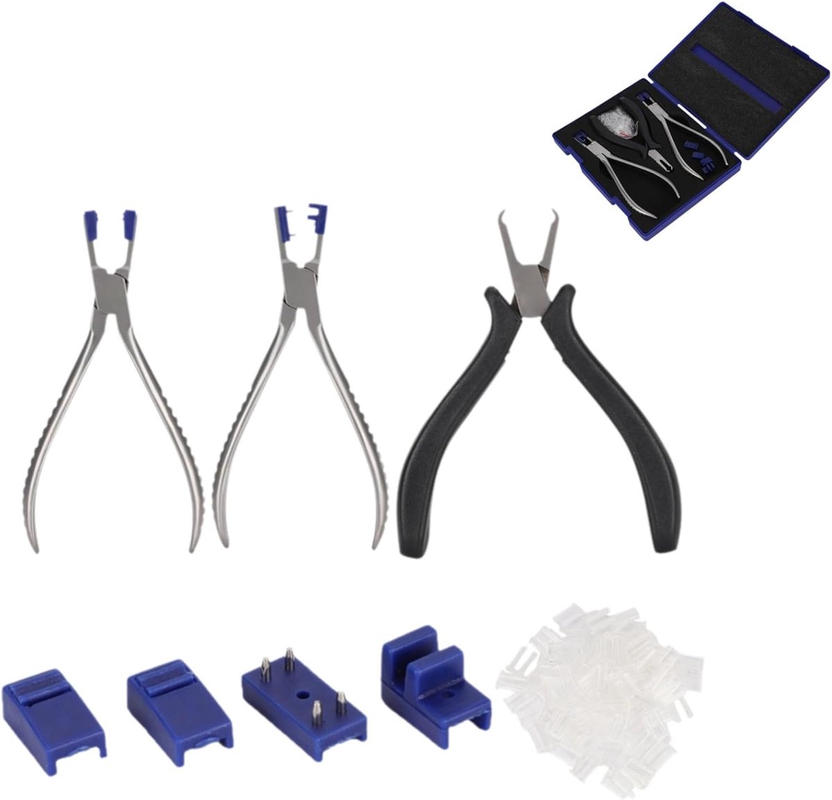 SnelShoppen - 3-delige Randloze Bril Pliers Set, Professionele Oogglas Pliers, RVS Met Veerhandvat Voor Bril Reparatie en Demontage, Geschikt Voor Ran