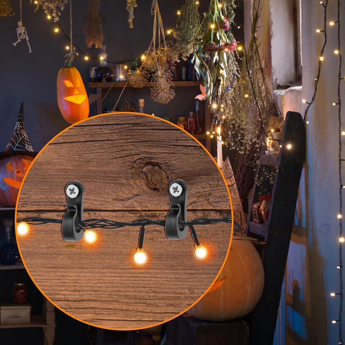 SnelShoppen - 20 Stuks Q-Haak voor Kerstverlichting met Philips Schroef, Ideaal voor Garage, Feestdecoratie, Binnen en Buiten, Eenvoudig te Bevestigen