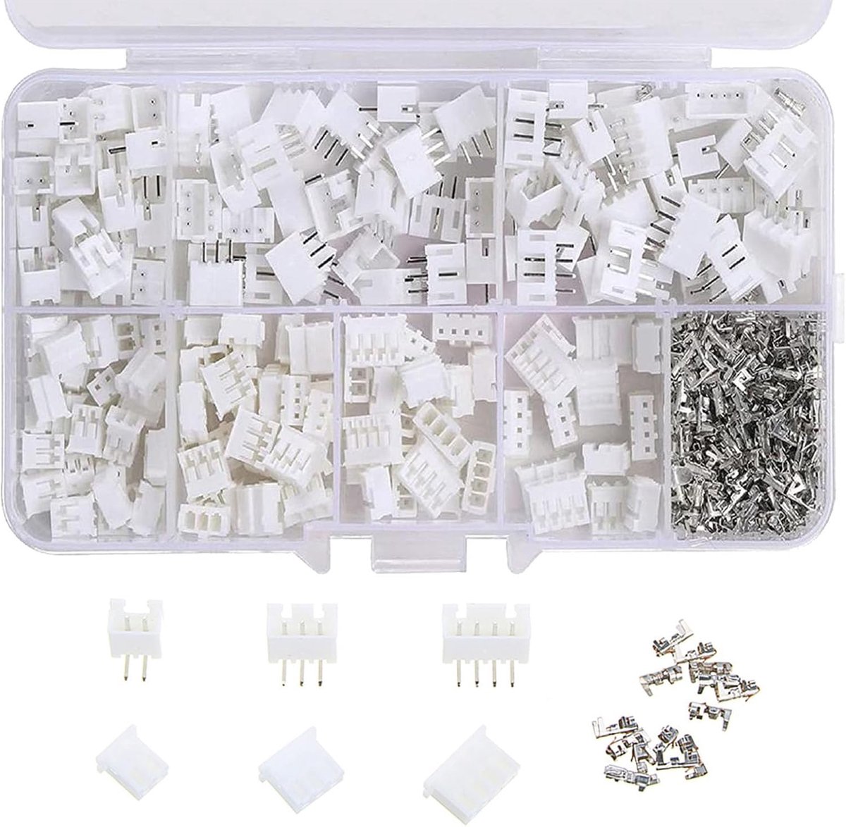 SnelShoppen - JST Plug Kit, JST PH Connectors, 450 Stuks 2/3/4-Pin Stekkers, Huizing Plug Adapter, Duurzame Kabel Plug Adapters voor Elektronica Proje
