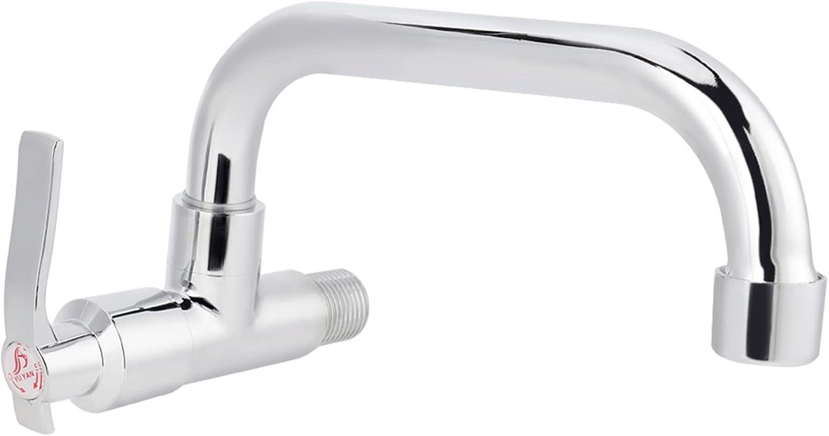 Single Cold Water Faucet G1/2in Wall Mounted Basin Water Faucet Countertop Faucet Swivel for Home Kitchen (LQ-3092 - ShopVlot