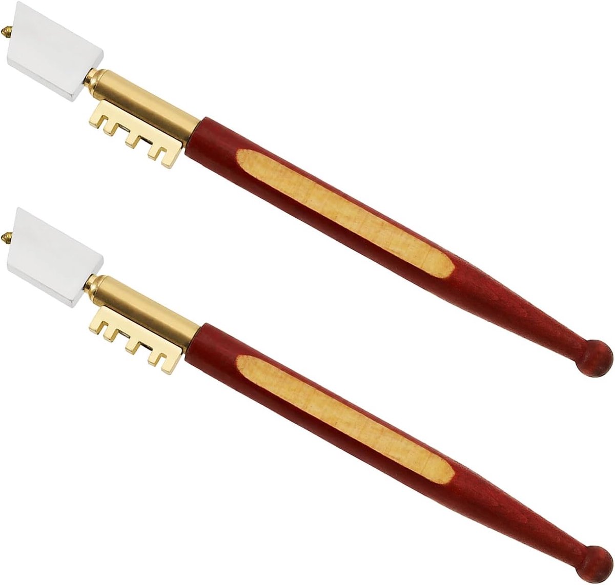 SnelShoppen - 2Pcs Diamant Tip Glas Snijder - Professionele Glas Snijder met Houten Handvat voor Glas, Tegels, Spiegel en Mozaïek - Perfect voor Doe-H