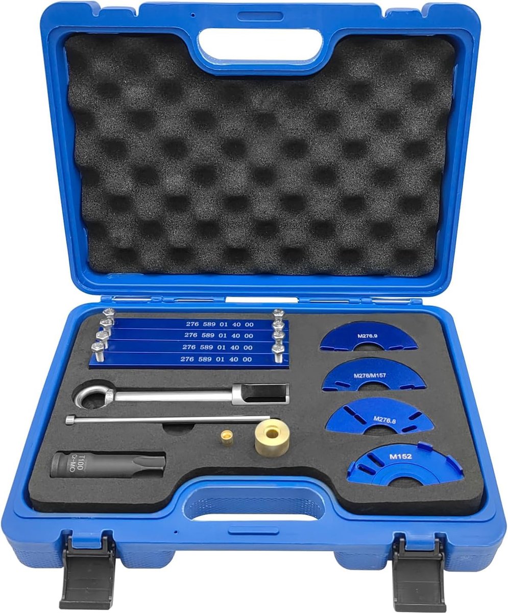 SnelShoppen - Engine alignment locking timing tool kit voor Mercedes Benz M152 M157 M276 M278 motor, inclusief T100 huls en injectoren verwijdergereed