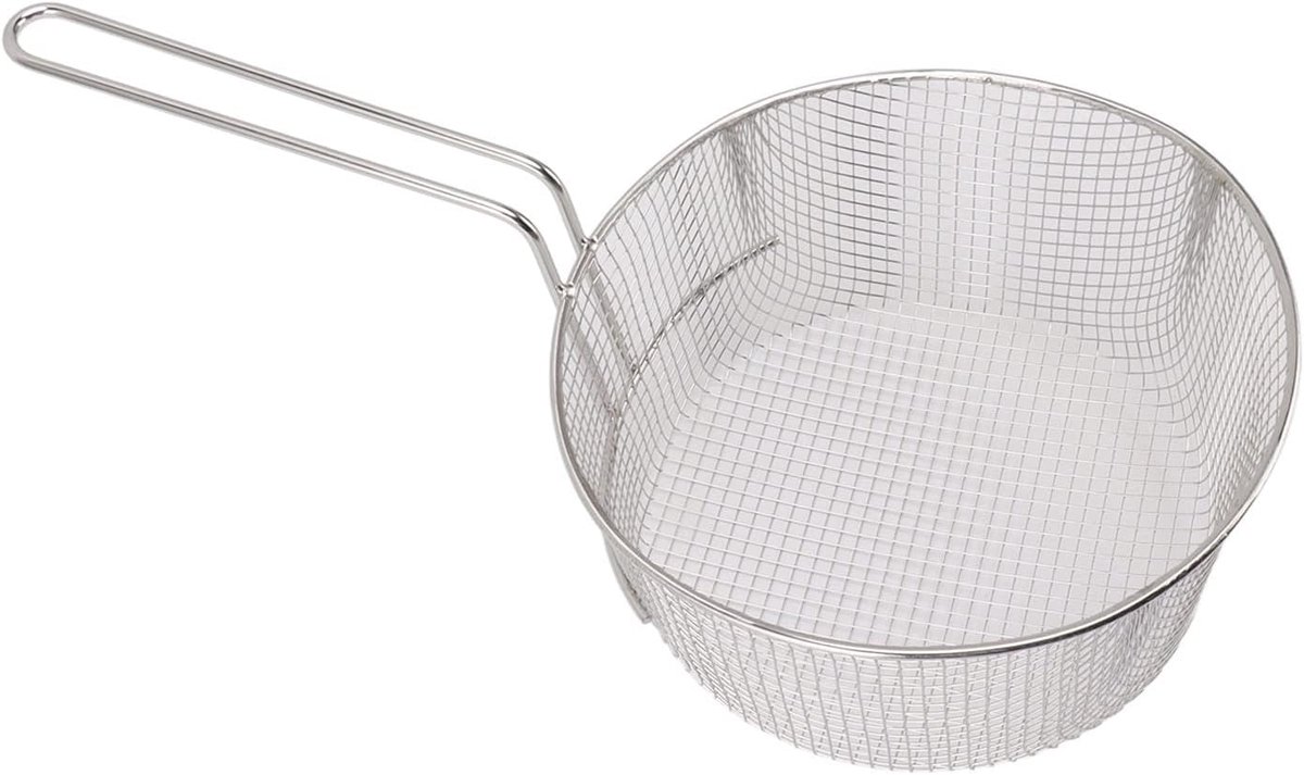 SnelShoppen - 23 cm RVS Frituurmand voor Friet en Kippoten - Robuuste Frituurzeef voor Thuis en Commercieel Gebruik - Hoogwaardige Roestvrijstalen Fri