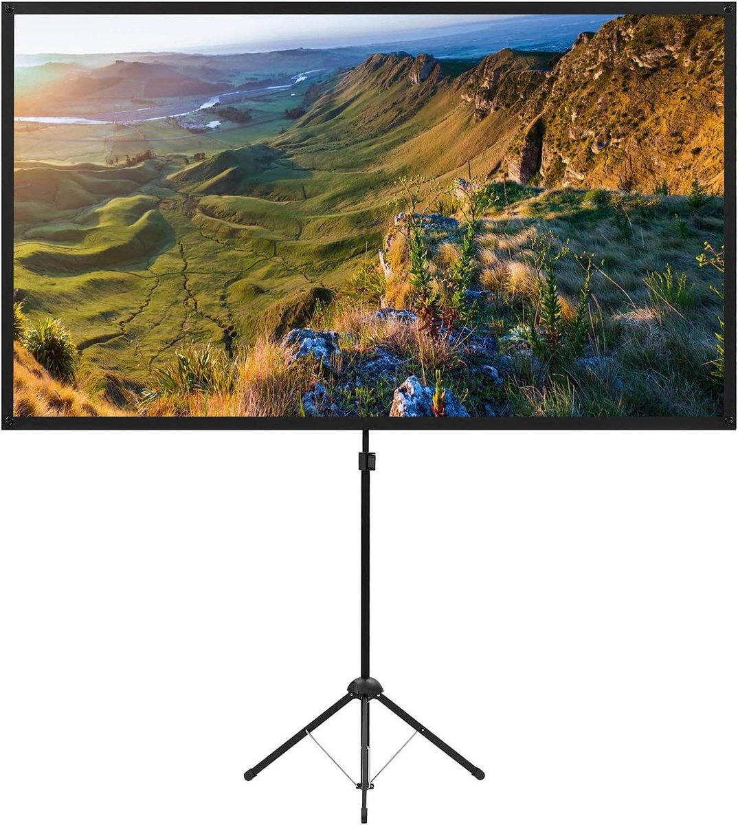 Projectiescherm met Statief - Draagbaar Scherm - Thuisbioscoop Creëren - Snel Op te Zetten - 80 Inch 16:9 - Wit
