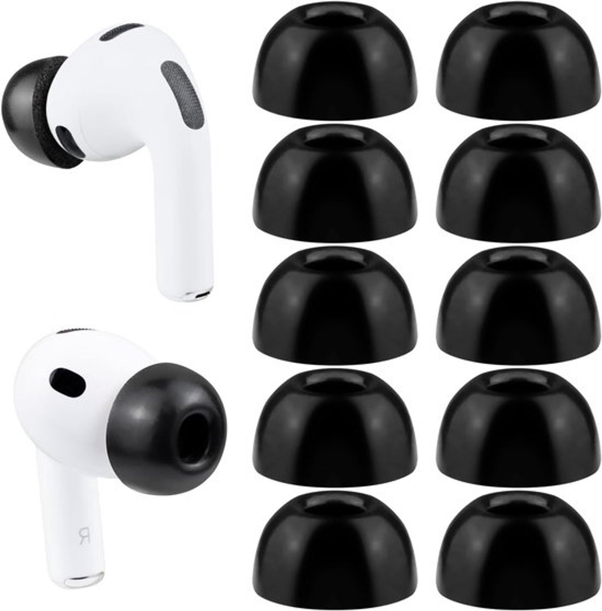 Comfortabele Memory Foam Oordopjes voor AirPods Pro 3 - Vervangende Eartips en Oordopaccessoires (Zwart, Groot) voor Optimale Geluidsisolatie en Pasvorm