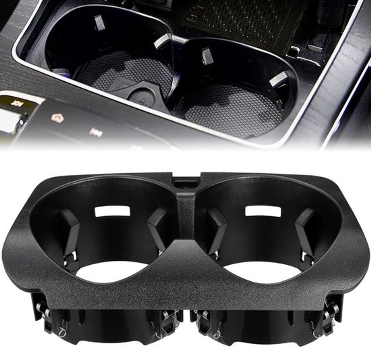 Cuphouder voor Mercedes W205 en W213 - centerconsole-accessoire, Geschikt voor C- en E-Klasse, Zwart