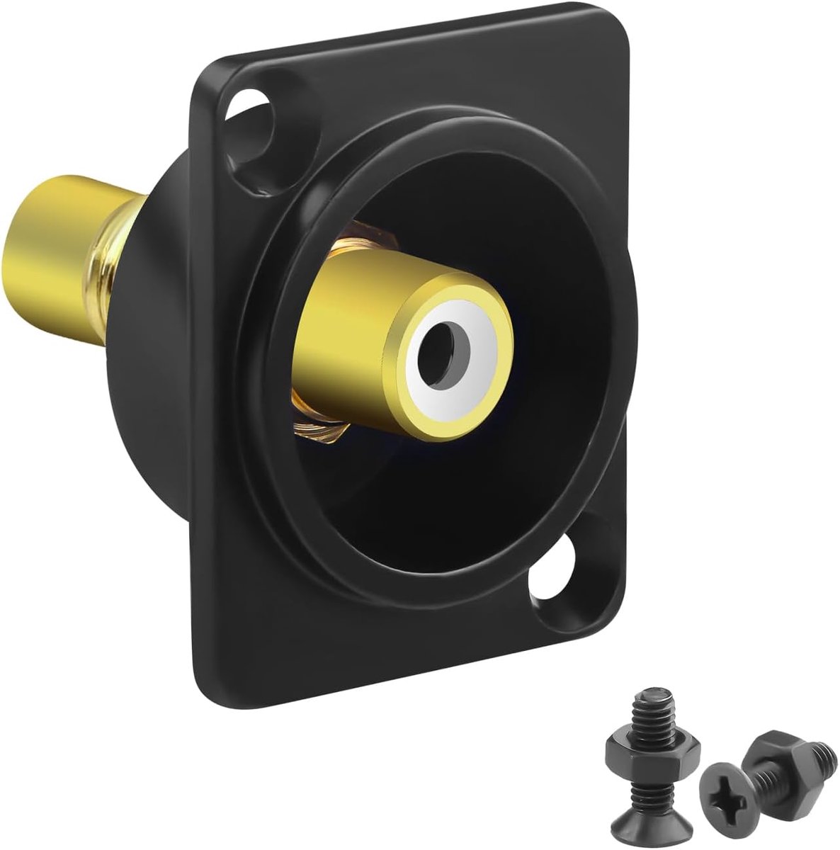 QIANRENON RCA Panel Mount Left Channel Adapter Gold Plated RCA Bus On Bus Bulkhead Fixed Mount Audio Jack A/V Socket - ShopVlot
