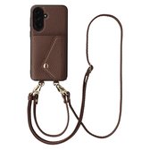 Selencia Hoesje - Geschikt voor Samsung Galaxy A36 / A56 (5G) - Sera Koordhoes met pashouder envelop - Chocolate Brown