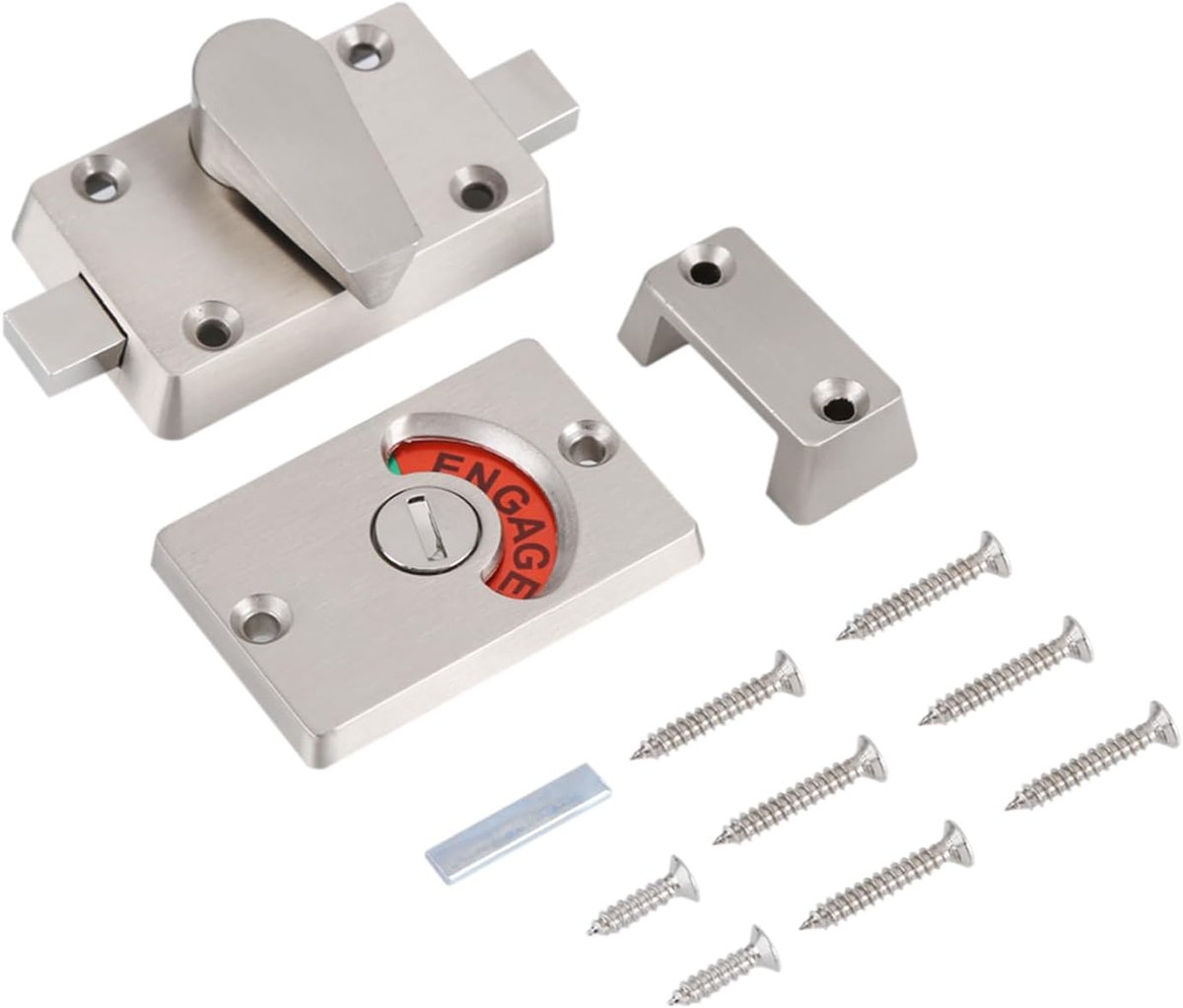 SnelShoppen - Privacy Bolt RVS Bezet Indicator Voor Badkamer Toilet - Roestvrij Staal, Duurzaam, Stevig, Voor Thuisgebruik, Toiletdeur, Badkameraccess