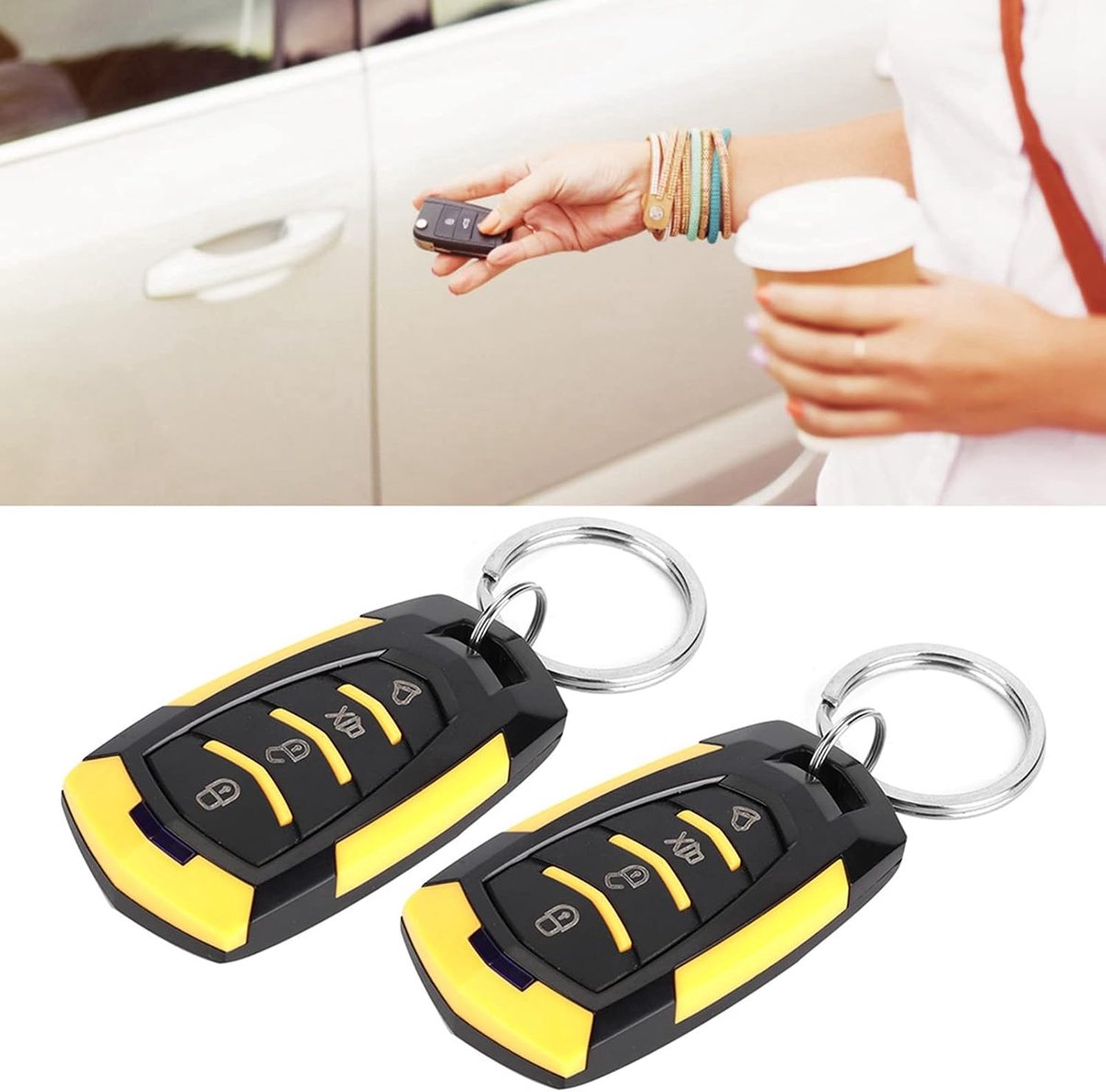 SnelShoppen - Universele centrale vergrendeling set auto alarm systeem met afstandsbediening, draadloze controle, diefstalbeveiliging, LED indicator,