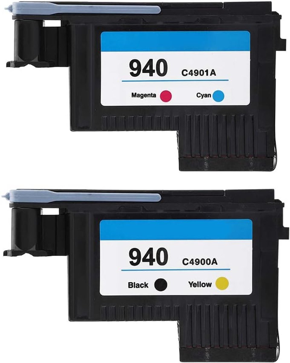 SnelShoppen - 1 of 2 X Printkop voor 940 C4900A C4901A voor 8000 8500 series, Hoge kwaliteit Printkop, Natuurlijke kleuren, Zwart Geel Blauw Rood