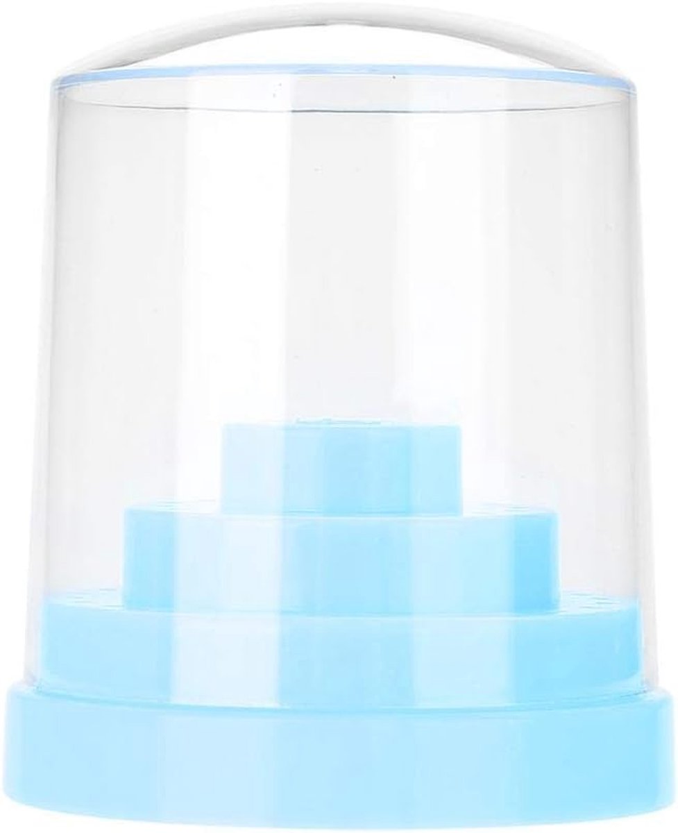 SnelShoppen - Professionele Nagelboor Houder voor Nagelkunst - Plastic Boorstandaard met 48 Gaten - Blauw - Organizer voor Nagelboor
