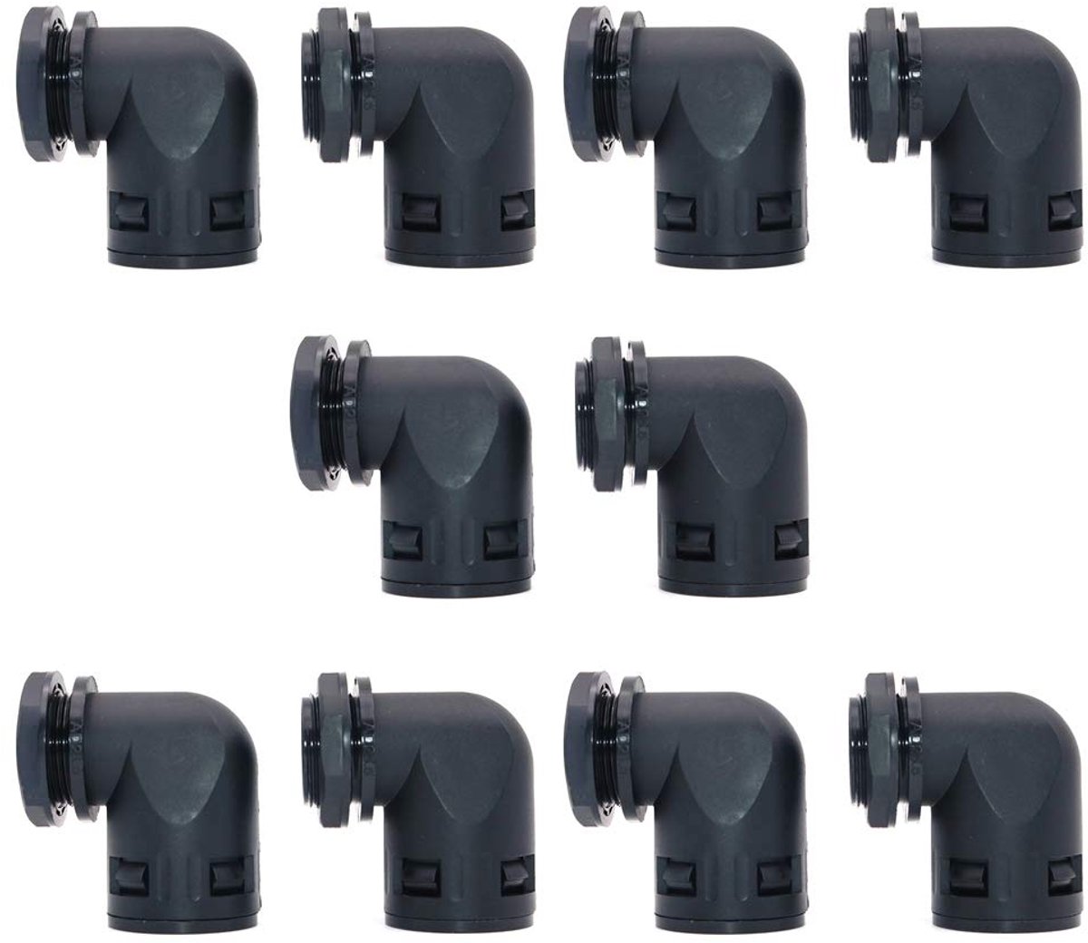 SnelShoppen - 10 Stuks Corrugated Tube Connector 90 Graden AD28.5 PG21 Buis Slang Klemmen, Duurzaam en Eenvoudig Te Installeren, Ideaal Voor Elektrisc