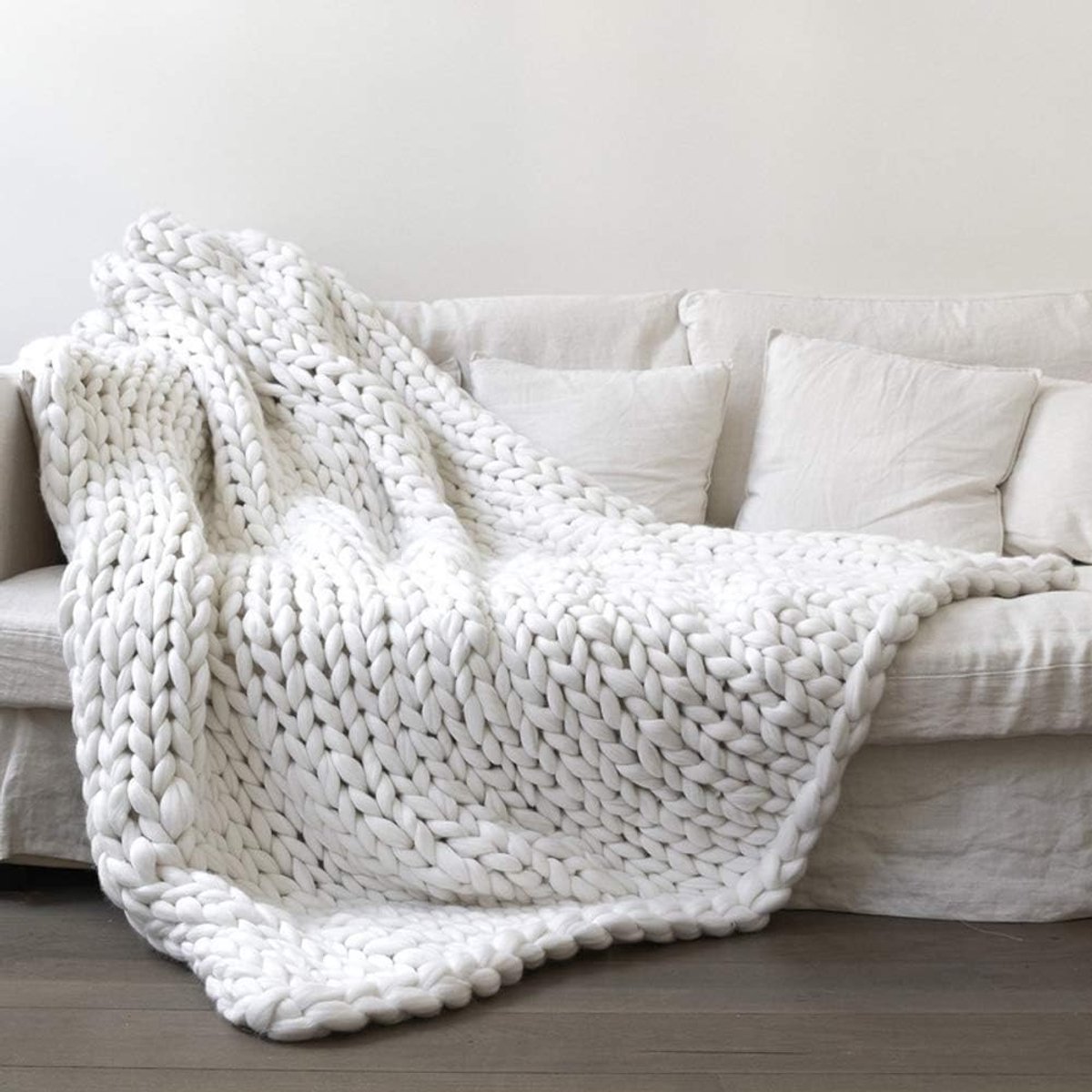 SnelShoppen - Cozy Chunky Gebreide Dekentje, Handgemaakt Garens, Dierbed, Stoel, Bank, Dekentje, Woondecoratie, voor Sofa, Bed, Stoel, Yogamat, Tapijt