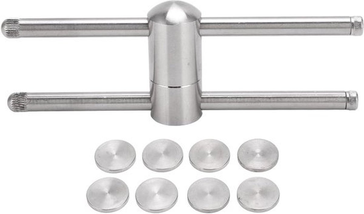 Snooker Tip Compressor en Shaper voor 9mm-14mm Keu Tips, Billiard Accessoire van RVS, 145x51x22mm
