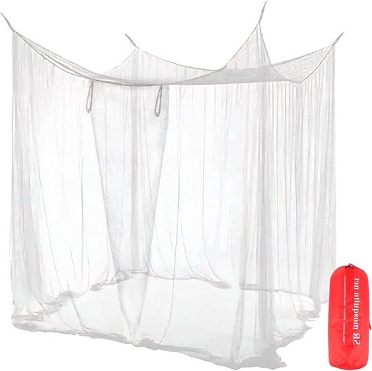 Klamboe XXL voor buiten tweepersoonsbed - vierkant muggennet - baldakijn zonneligstoel - balkon pergola's zwembaden terrassen tuinen - 220 x 200 x 200 cm B