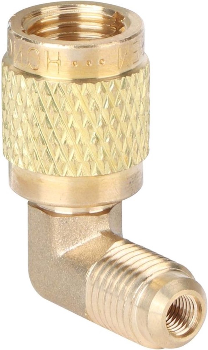 Adapter voor mini-split airconditioners, mannelijke 1/4 naar vrouwelijke 5/16, 90° connector voor koelsystemen en HVAC-toepassingen