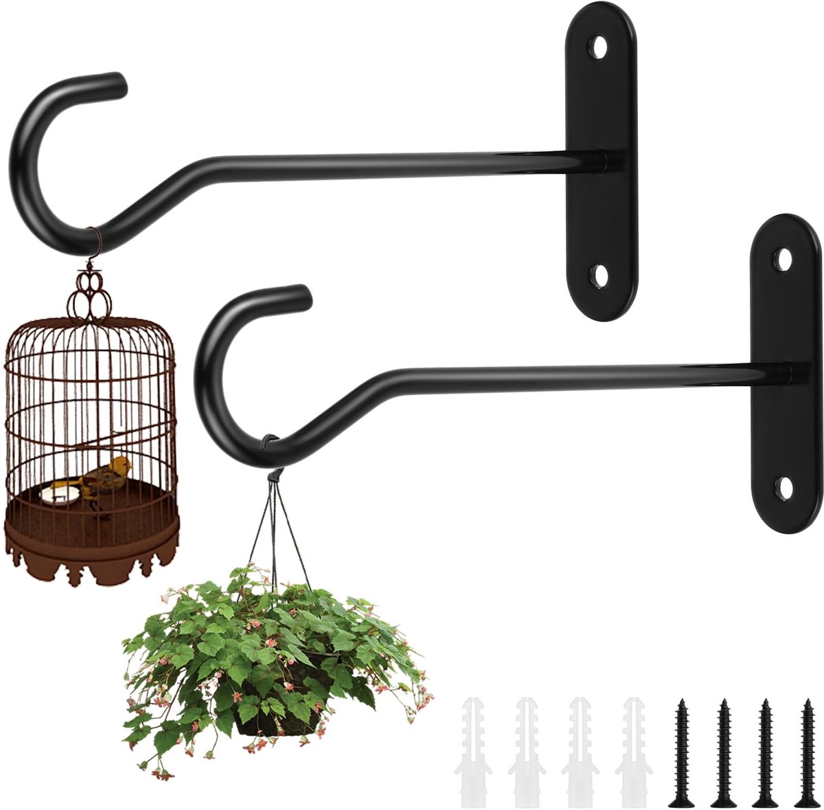 Solidchoice - Set van 2 Robuuste Plant Haken van Gesmeed IJzer - 16 cm