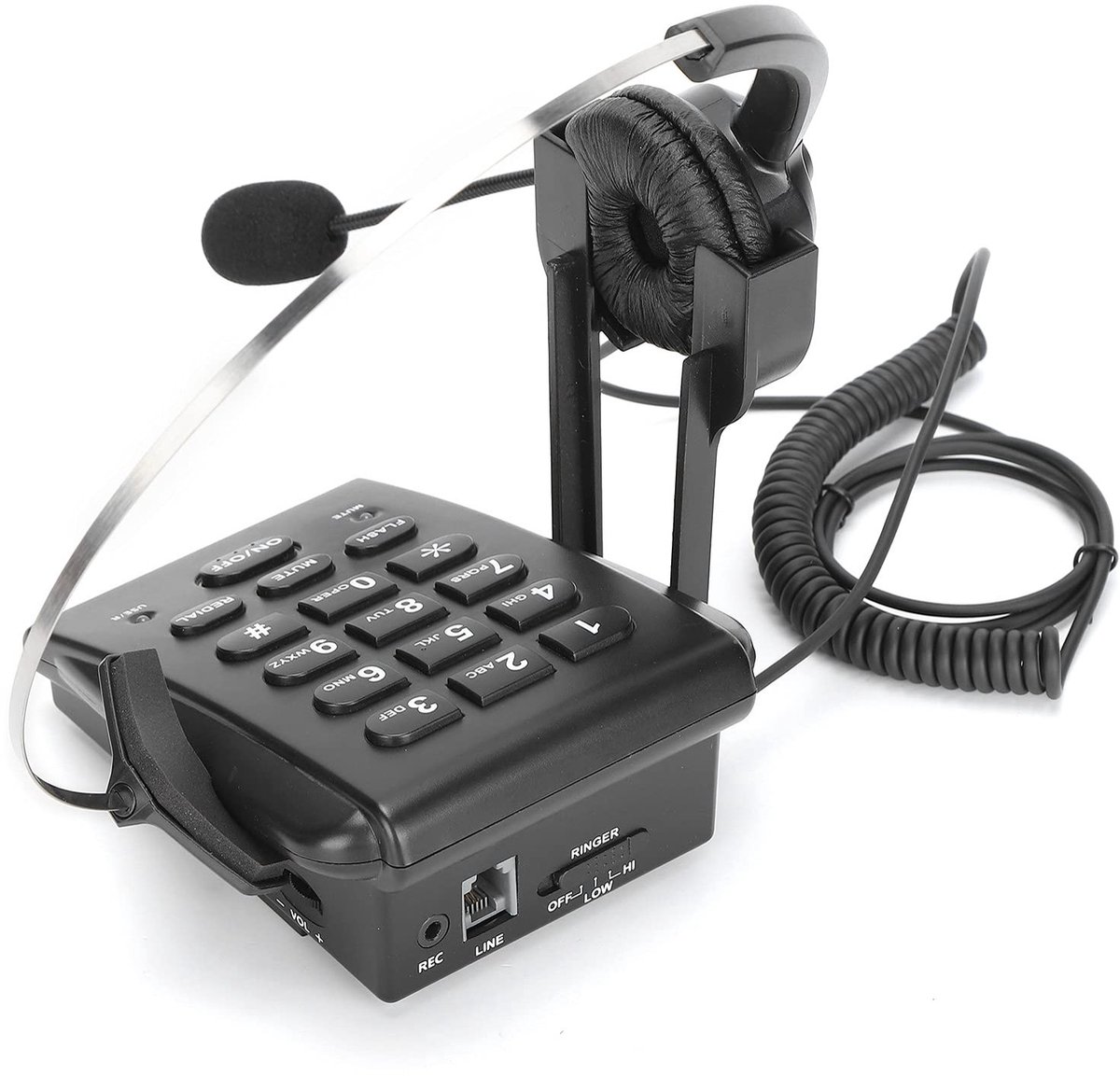 Solidchoice - Vaste Telefoon met Headset voor Callcenter met Omnidirectionele Microfoon